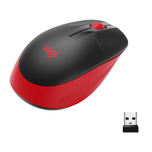 910-005908 - Мышь Logitech M190 Wireless, Оптическая, 1000DPI, 1xAA, USB, 2.4 GHz, Красный/Черный
