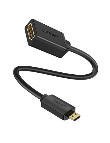 Кабель интерфейсный UGREEN 20134 micro HDMI male to HDMI female, 22 см, черный