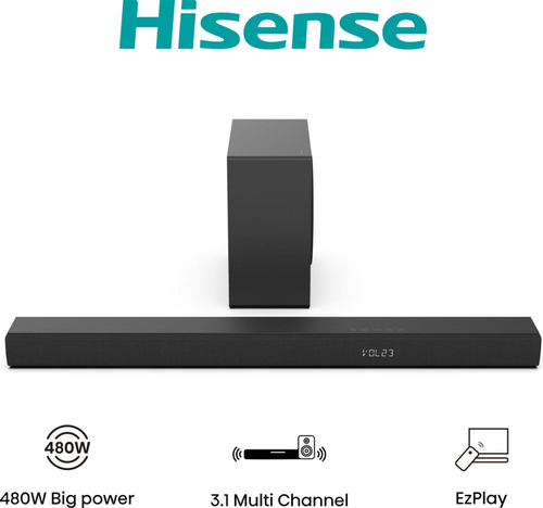 Саундбар 3.1 Hisense HS3100, 480Вт, черный (HS3100)
