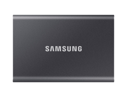 Внешние HDD и SSD/ Samsung External SSD T7, 2000GB, Type-C, USB 3.2 Gen2, R/W 1050/1000MB/s, 85x57x8mm, Titan Gray (12 мес.)