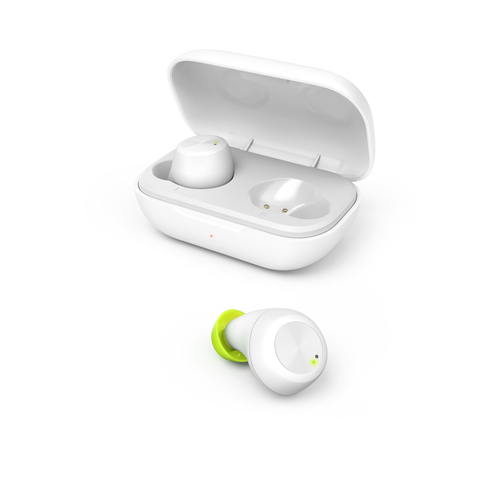 Гарнитура внутриканальные Hama Spirit Chop белый/зеленый беспроводные bluetooth в  ушной раковине (00184081)
