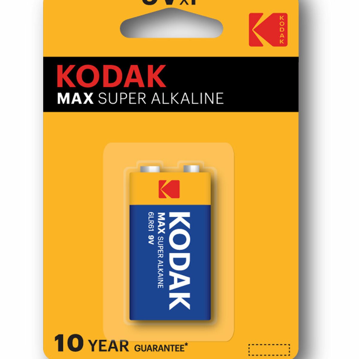 Батарейка Kodak 457375, 9V, 9В, 1шт, алкалиновая