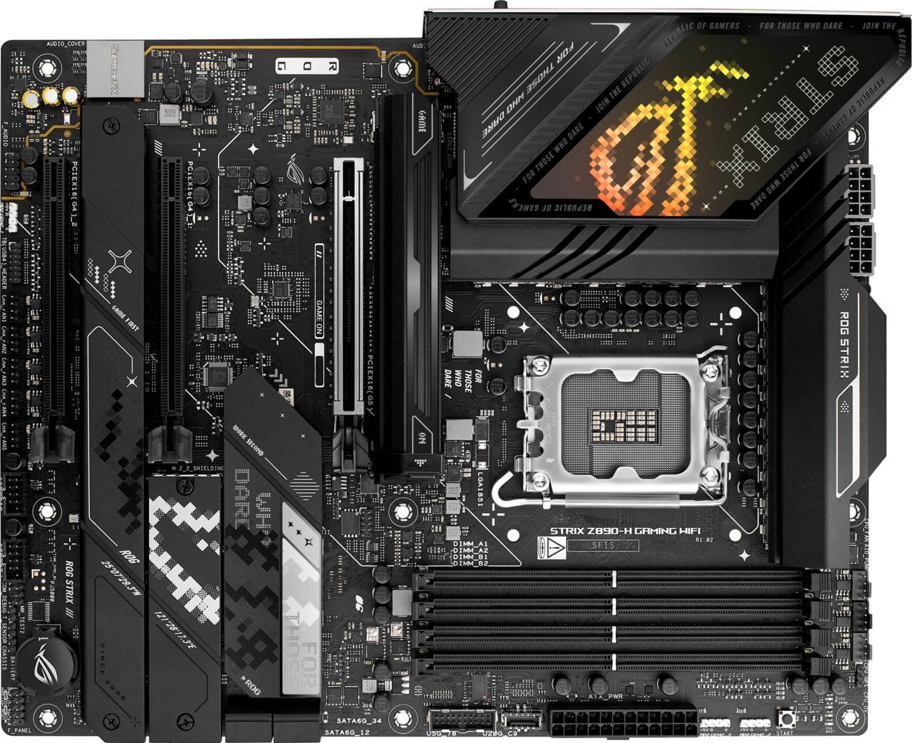 Материнская плата ASUS ROG STRIX Z890-H GAMING WIFI, LGA1851, Z890, 4*DDR5, 4*SATA, 5*M.2, 8*USB 3.2, 2*Type-C, 3*PCIx16, HDMI+DP, ATX; 90MB1K20-M0EAY0