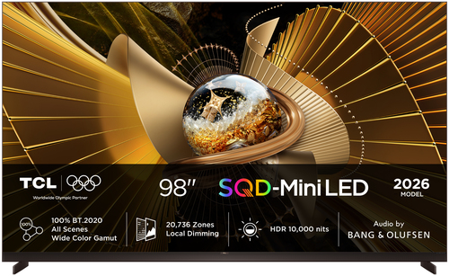 98" Телевизор TCL 98X11L SQD-Mini LED QLED, 4K Ultra HD, СМАРТ ТВ, Google TV, черный