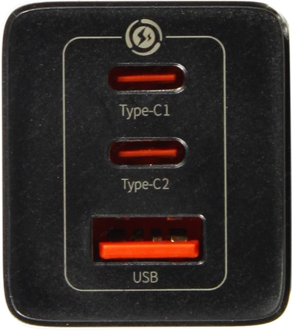 Baseus <CCGP120201 Black> Зарядное устройство USB (Вых. DC5/9/12/15/20V, 65W,  USB,  2xUSB-C,  кабель USB-C)