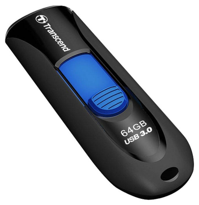 USB накопитель Transcend - JetFlash 790, USB Type A (USB 3.2 Gen 1), 64 ГБ, write speed-28MB/s, read speed-90MB/s, цвет чёрно-синий, TS64GJF790K