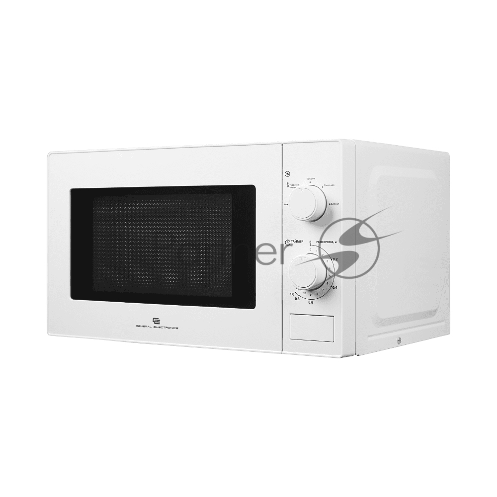 Микроволновая печь General Electronics GE-MS620W белый, 20 л, 700 Вт, переключатели — поворотный механизм