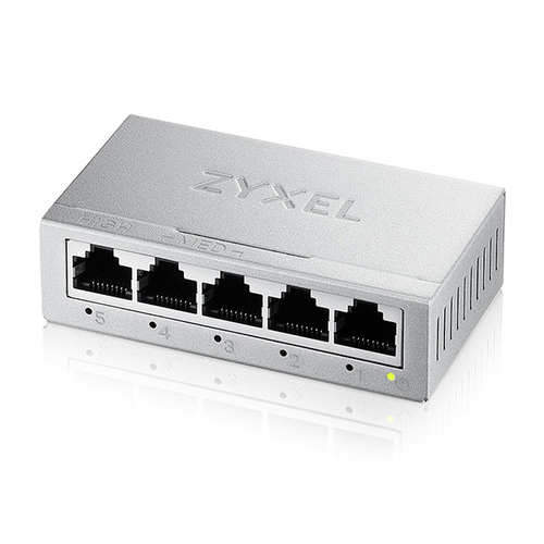 Коммутатор Zyxel GS-105B v5, 5 портов 1000 Мбит/с, настольный, металлический корпус