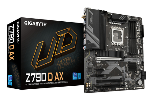 Материнская плата Gigabyte Z790 D AX, LGA 1700, Intel Z790, 4xDDR5, 4xSATA, 3xM.2, 1xPCI-E 5.0 x16, 1xPCI-E 4.0 x4, 2xPCI-E 3.0 x1, 1xHDMI, 1xDP, 1x 2.5Gb LAN, 4xUSB-A 3.2 Gen 1, 1xUSB-A 3.2 Gen 2, 2xUSB-A 2.0, 1xUSB-C 3.2 Gen 2, 3x3.5 мм, 7.1, ATX