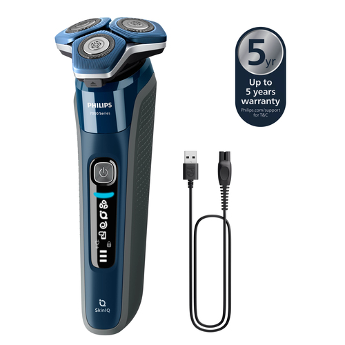 Бритва роторная Philips Series 7000 S7885/50 реж.эл.:3 питан.:аккум. черный/синий