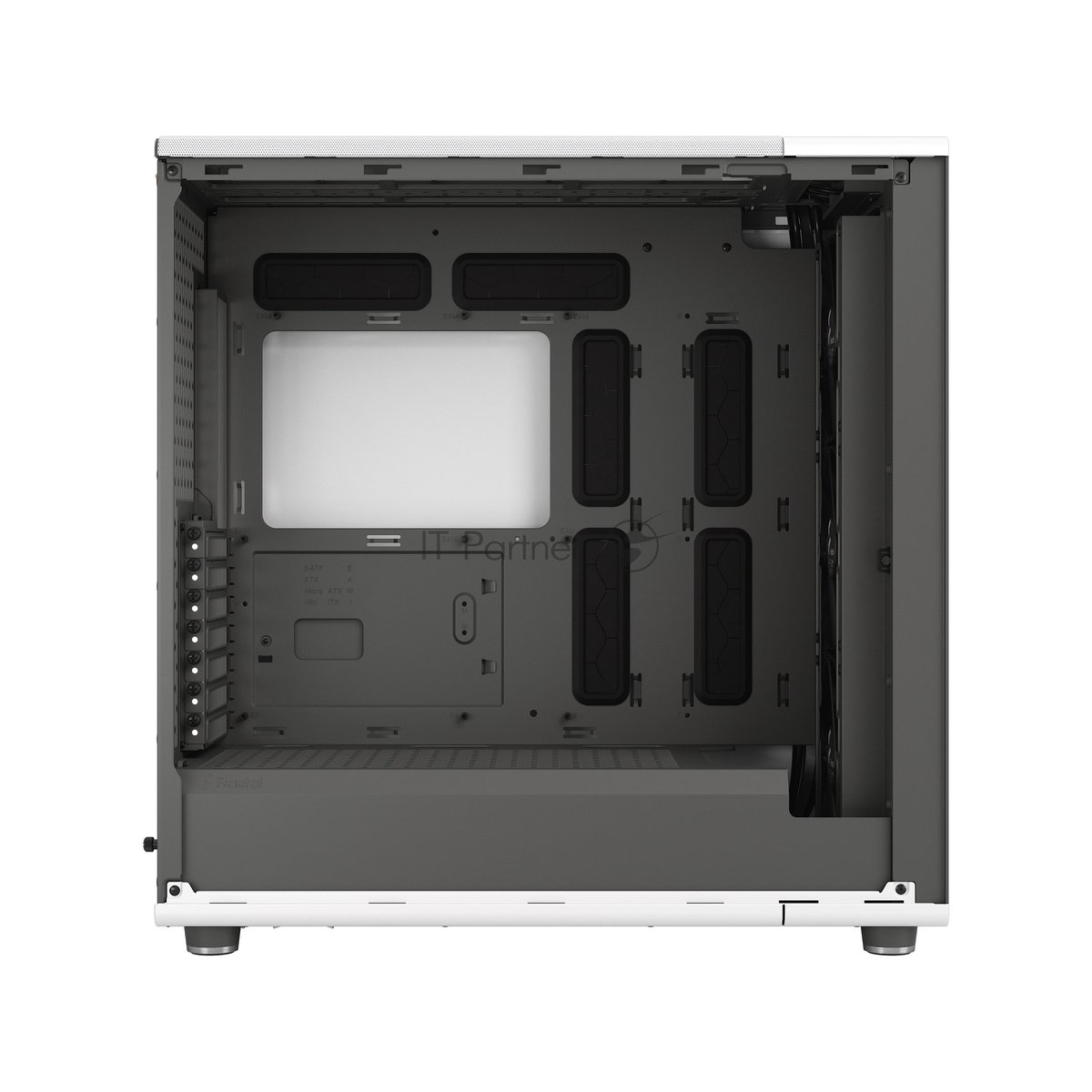 Компьютерный корпус без блока питания Fractal Design North XL TG Dark Tint, Full-Tower, 3x140мм, 2xUSB-A 3.2 + 1xUSB 3.2 Type-C E-ATX, ATX, mATX, mITX Wood panel, Chalk белый