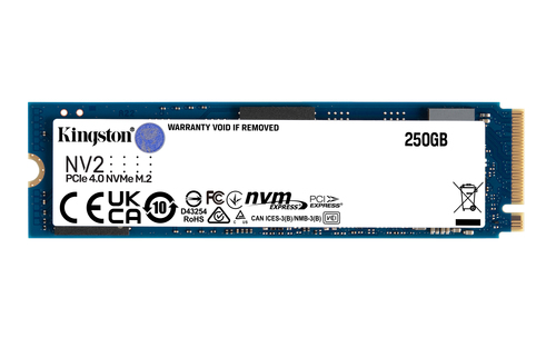 Накопитель SSD Kingston NV2, 250GB, M.2 2280, PCIe 4.0 x4, NVMe, R/W 3000/1300