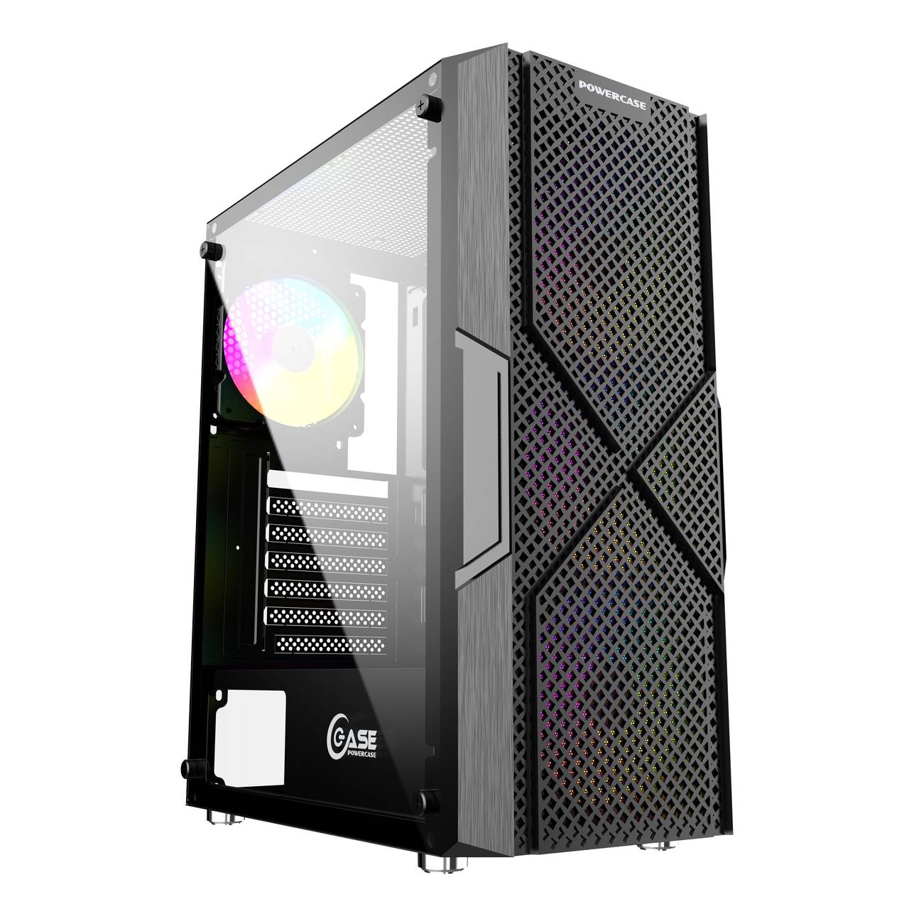 Powercase Mistral T4B, Tempered Glass, 4x 120mm 5-color fan, чёрный, ATX