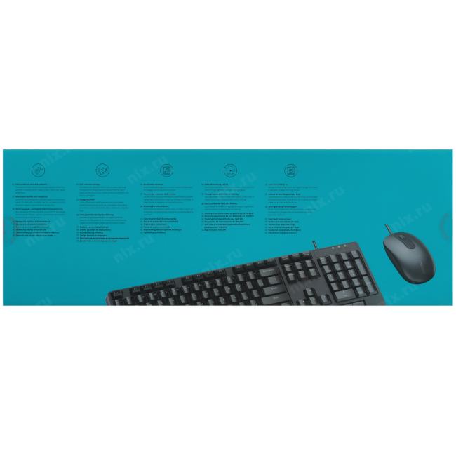 NX2000 - Комплект Клавиатура + Мышь, Rapoo, NX2000, USB, Кол-во стандартных клавиш 104, 1600 dpi, Длина кабеля 1,5 метра, Анг/Рус/Каз, Чёрный