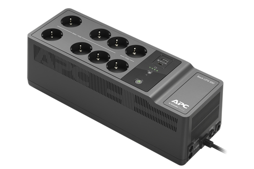 BE850G2-GR - Источник бесперебойного питания, APC, Back-UPS BE850G2-GR, Линейно-интерактивный, Мощность 850ВА/520Вт, Напольный, 230В, Вых: 8x Schuko, USB Type A+C, RBC17, Чёрный