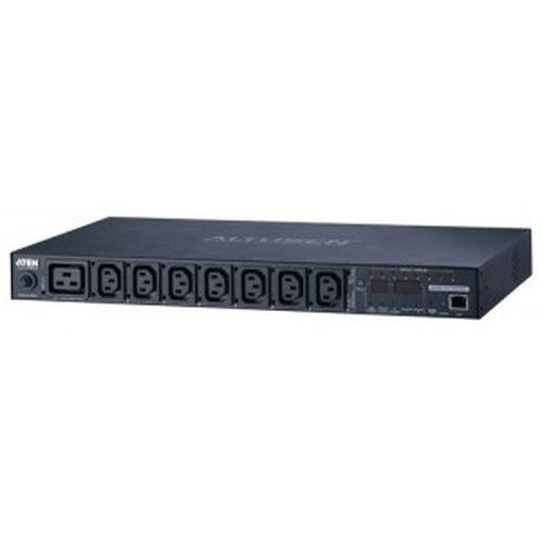 Устройство распределения питания, с управлением, 16A,  2.4kW,  8 портов, 1 банк, IP доступ, ввод C14, (8*C13 монитор. V / A / кВт / кВтч по портам/устройству вкл/выкл по портам;без шнуров)/ 16A Per outlet Metered, 8 Outlet SW PDU