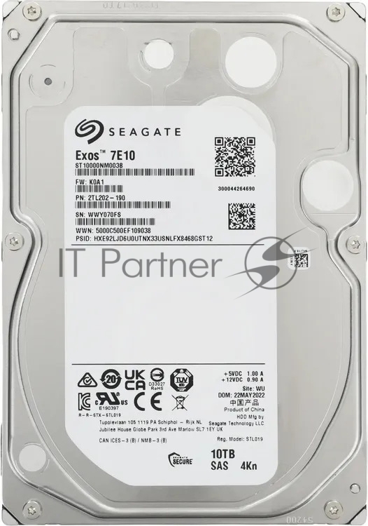 Жесткий диск HDD Seagate Exos 7E10 10Tb 7200rpm SAS 256Mb 3.5"