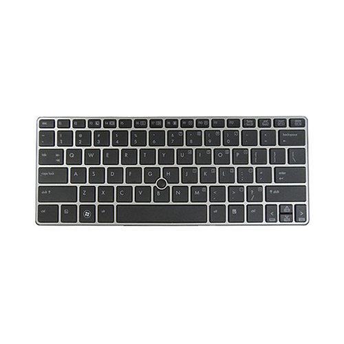 SPS-KEYBOARD W/PT STICK W8 RUSS - Клавиатура для HP Elitebook 2570p с серебристой рамкой (Original)