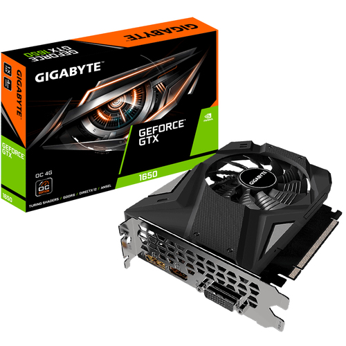 Видеокарта Gigabyte GTX1650 4GB 128bit GDDR6 DVI HDMI DP RTL (GV-N1656OC-4GD плохая упаковка)