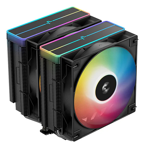 R-AG620-BKAMMN-GJD - Кулер для процессора, Deepcool, AG620 BK ARGB V2 R-AG620-BKAMMN-GJD, Intel 1851/1700/1200/115х и AMD AM5/AM4, 260W, 2*120мм ARGB, 300-1950±10%/об/м, 67.88CFM, 29.4 dB(A), 4pin, 129х136х161мм, Чёрный