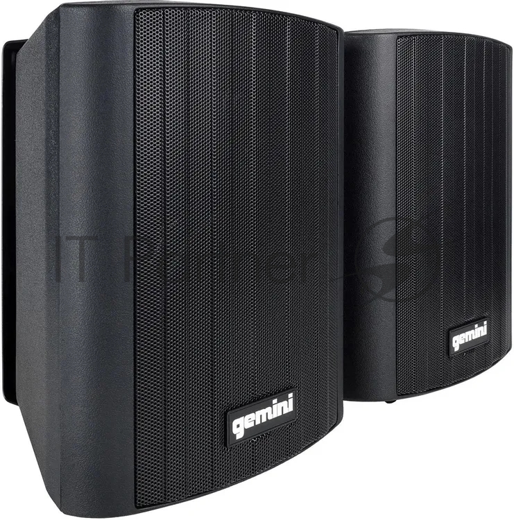 Акустическая система Gemini GHSI-W525BT-PR-BLK Активная + пассивная АС, 5.25" НЧ + 0.75" ВЧ, мощность RMS/Peak 60/150 Вт, АЧХ 45-20000 Гц, динамики: 5" НЧ, 1" ВЧ, IP44, BT, 3,5 мм AUX вход, 3,5 мм AUX выход, настенные крепления, пульт ДУ, цвет черный