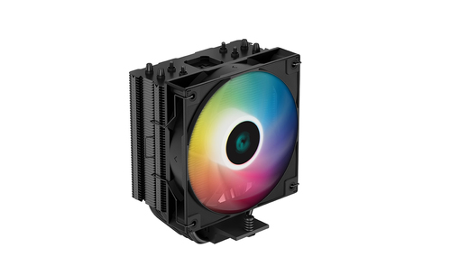 Кулер для процессора DEEPCOOL AG400 BK ARGB LGA1700/1200/115X/AM5/AM4 (18шт/кор, TDP 220W, PWM, ARGB Fan 120mm, 4 тепл. Трубки, черный) RET (R-AG400-BKANMC-G-2)