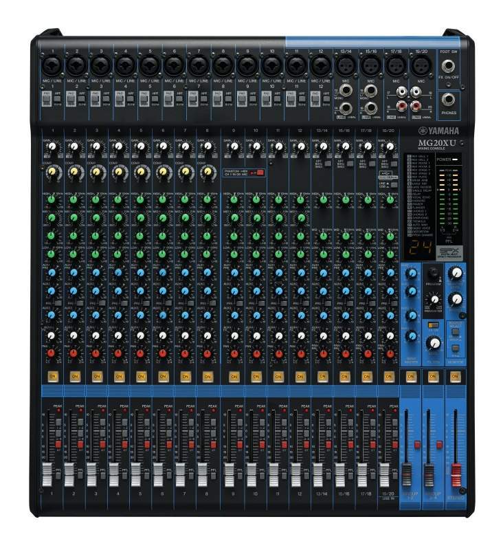 Микшерный пульт Yamaha MG20XU, 20-канальный, USB, 16×mic