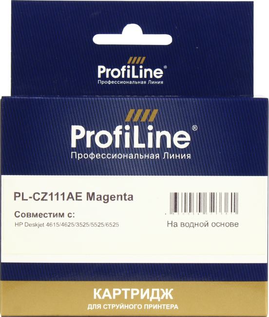 Картридж струйный ProfiLine PL-CZ111AE №655 для принтеров Deskjet 4615/4625/3525/5525/6525 AiO, пурпурный водный