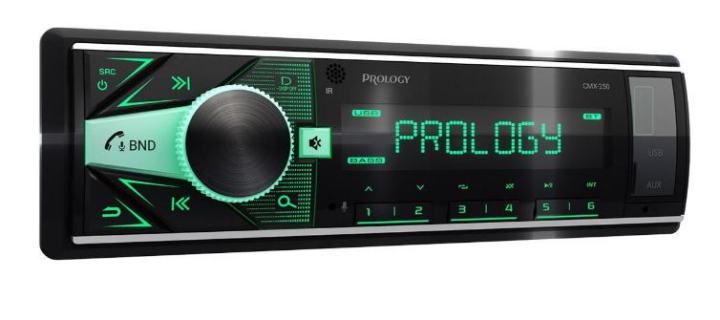 Ресивер PROLOGY CMX-250, 1DIN, FM/USB, Bluetooth