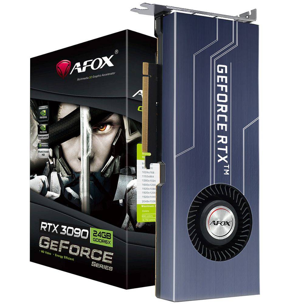 Видеокарта AFOX AF3090-24GD6XH7, GeForce RTX 3090, 24GB GDDR6X, 384bit
