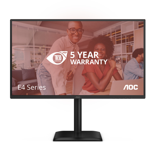 Монитор 27" AOC Q27E4CV IPS 2560x1440, 120 Гц, 4 мс, 16:9, 350 кд/м², HDMI 2.0, DP 1.2, USB-C (90 Вт), USB Hub (4x USB 3.2), RJ45, 3.5 Jack, динамики (2x2 Вт), Adaptive-Sync, VESA 100x100, черный