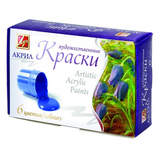 Краски Луч 22С1408-08, акриловые, 6 цветов, по 15 мл