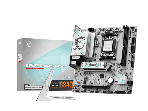 Материнская плата MSI B840M GAMING WIFI6E, AM5, AMD B840, 2xDDR5, 4xSATA, 2xM.2, 1xPCIe 4.0 x16, 1xPCIe 3.0 x4, 1xDP, 1xHDMI, 1x2.5Gb LAN, Wi-Fi 6E, Bluetooth 5.3, 4xUSB-A 5Gbps, 2xUSB-A 2.0, 2x3.5 мм, 7.1, mATX