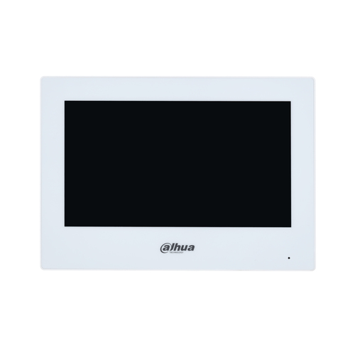DHI-VTH2621GW-P Монитор видеодомофона IP 7 дюймовый, белый. 1024x600 разрешение, ёмкостной сенсорный экран; тревожные входы / выходы 6/1; LAN; Возможность просмотра IP видеокамер; Питание: DC 12В/PoE; Габаритные размеры: 190 мм × 135 мм × 26 мм; Установка - на стену.