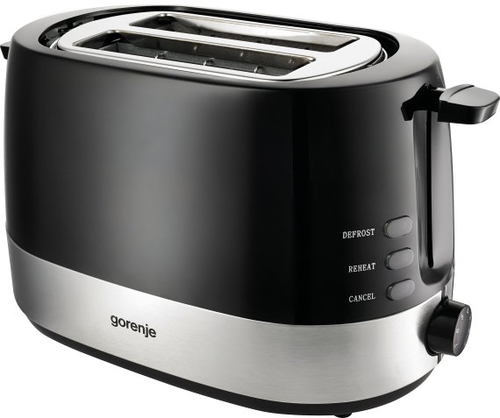 Gorenje Тостер Gorenje T850BK (850 Вт/ тостов - 2/ подогрев, размораживание, решетка для подогрева булочек, поддон для крошек/ черный)