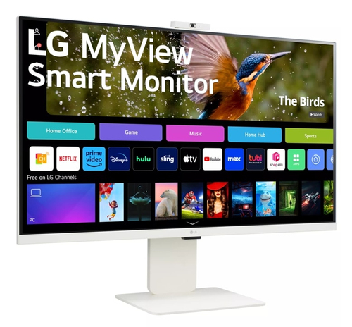 Монитор LG - 32SR85U-W, 31.5", 16:9, IPS, 400cd/m², 1000:1, 3840x2160 (4K), 60 Гц, 2x HDMI, HAS, speakers, web-cam, цвет белый, 32SR85U-W.ARUZ
