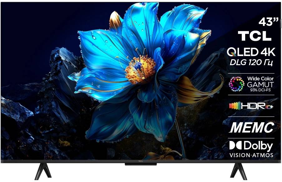 Телевизор TCL 43P7K, 43", 4K Ultra HD, 60Hz, Smart TV