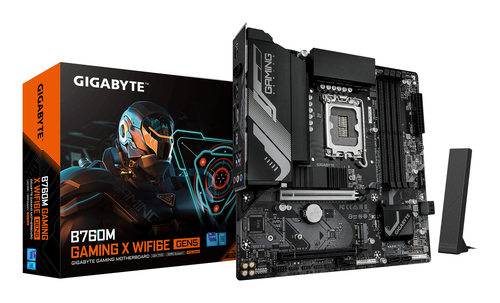 Материнская плата Gigabyte B760M GAMING X WIFI6E GEN5 Soc-1700 Intel B760 4xDDR5 mATX AC`97 8ch(7.1) 2.5Gg RAID+HDMI+DP