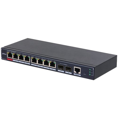 DH-SG4010P-2F - Управляемый коммутатор Dahua DH-SG4010P-2F 10-Port Managed Gigabit RJ45 8-port PoE Switch, 110W, Metal case
