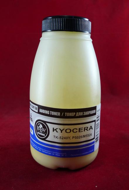KPR-224Y-50 Тонер для Kyocera TK-5240Y, P5026/M5526 Yellow (фл. 50г)  3K  B&W  Premium фас.Россия