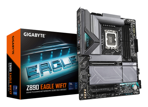 Материнская плата Gigabyte Z890 EAGLE WIFI7, LGA 1851, Intel Z890, 4xDDR5, 4xSATA, 4xM.2, 1xPCIe 5.0 x16, 2xPCIe 4.0 x4, 1xDP, 1xUSB-C, 1x 2.5Gb LAN, 4xUSB-A 3.2 Gen 1, 2xUSB-A 3.2 Gen 2, 3x3.5 мм, 7.1, 1xUSB4, ATX