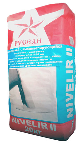 Пол наливной самонивелирующийся NIVELIR-2, Русеан, толщина 5-90 мм, 20 кг