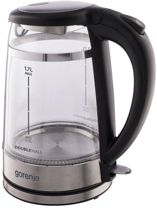 GORENJE Чайник электрический K17GDW 1.7л. 2200Вт черный корпус: металл/пластик