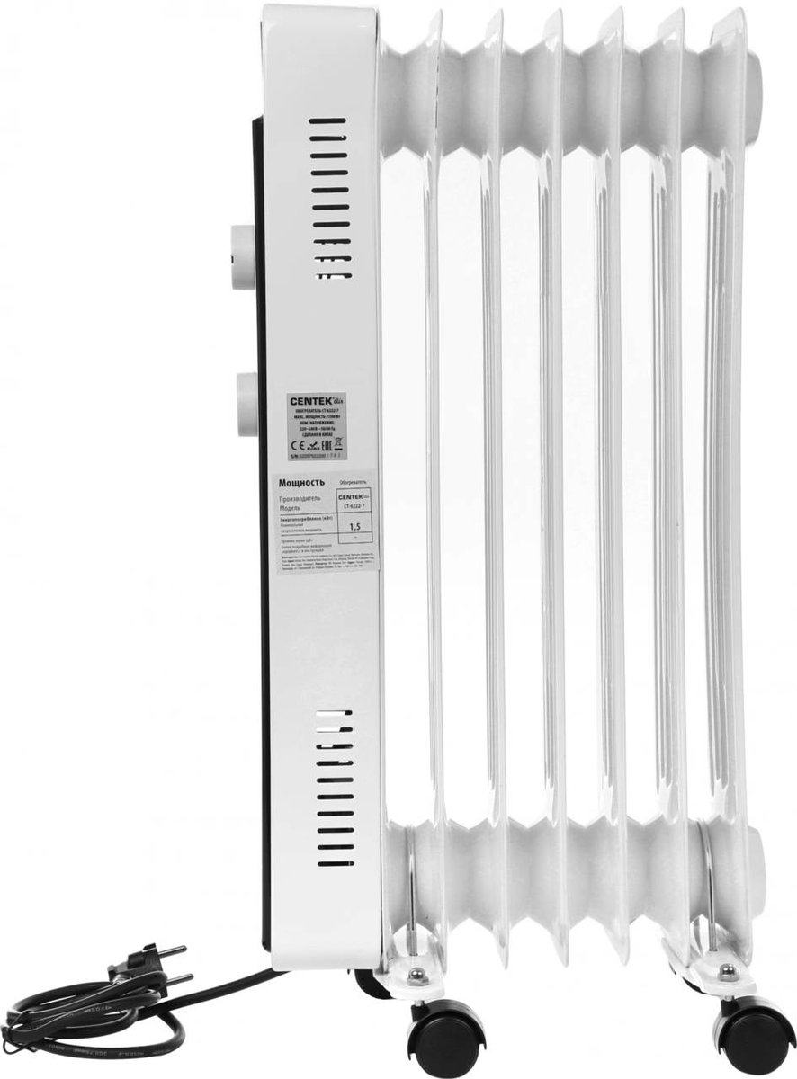 Centek Радиатор масляный CT-6222-7 1500Вт белый