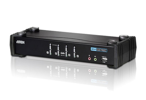 KVM-переключатель ATEN - CS1764A, 4PC, DVI-I (Female) + USB Type B (Female) - 4 ports, CS1764A-AT-G