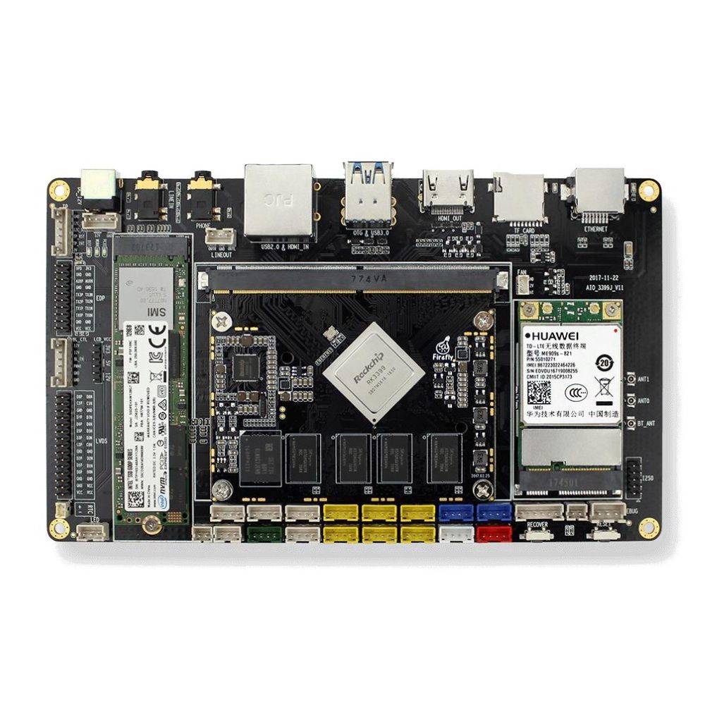 Одноплатный компьютер FireFly AIO-3399J-4GB (Rockchip RK3399) 4GB/16GB eMMC HDMI IN Gigabit LAN SBC Retail