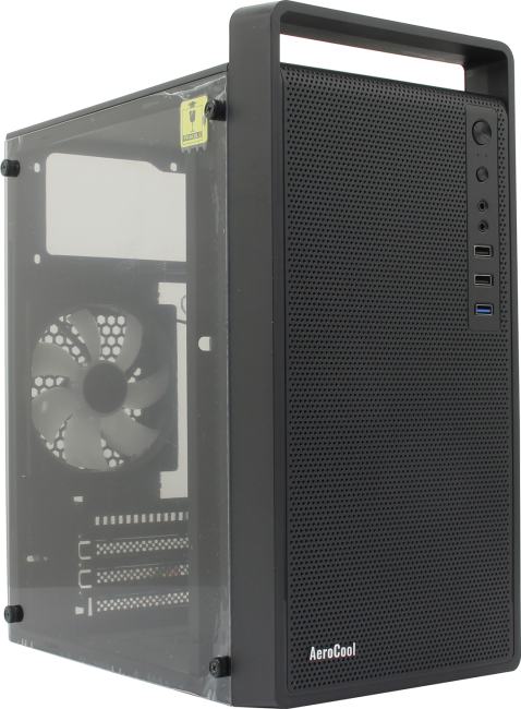 Корпус для ПК Aerocool - CS-109, mITX, mATX, 4х2.5", 2х3.5", 2xUSB2.0, 1xUSB3.0, Mini Tower, без БП, цвет чёрный, CS-109-G-BK-V1