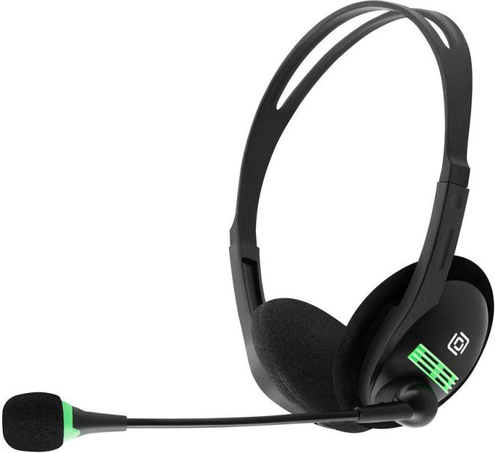 Наушники с микрофоном Оклик HS-M100 черный 1.8м  накладные оголовье (1532004)