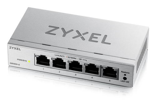 GS1200-5V3-EU0101F Коммутатор Web Smart L2 коммутатор Zyxel GS1200-5v3, 5xGE,  настольный,  бесшумный