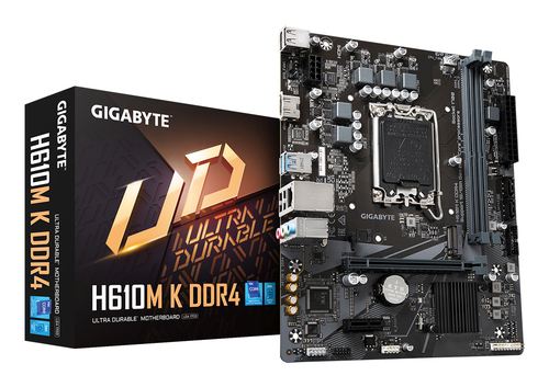 Материнская плата GIGABYTE H610M K DDR4 2.0, Socket1700, Intel H610, mATX, Retail